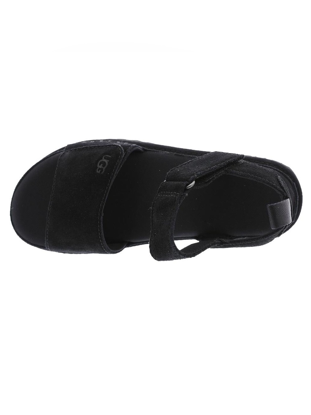 UGG Goldenstar Black Velcro Strap Suede and Leather Sandal - Picture 2 of 10